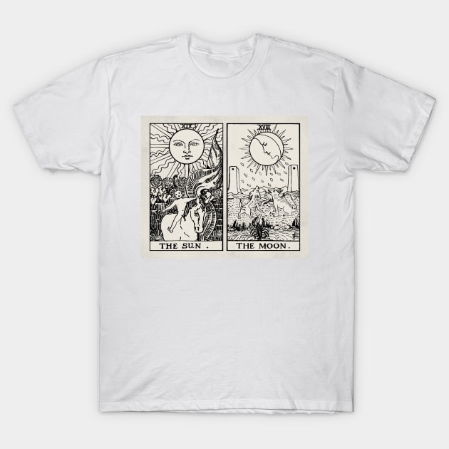 The Sun & Moon Tarot Cards T-Shirt by visionarysea